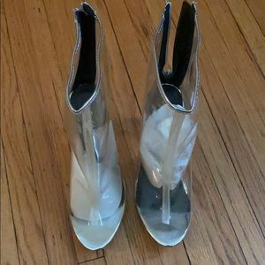 Clear open toe heels